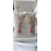 Ασημένια σκουλαρίκια 925 σε ροζ χρώμα με ημιπολύτιμες πέτρες